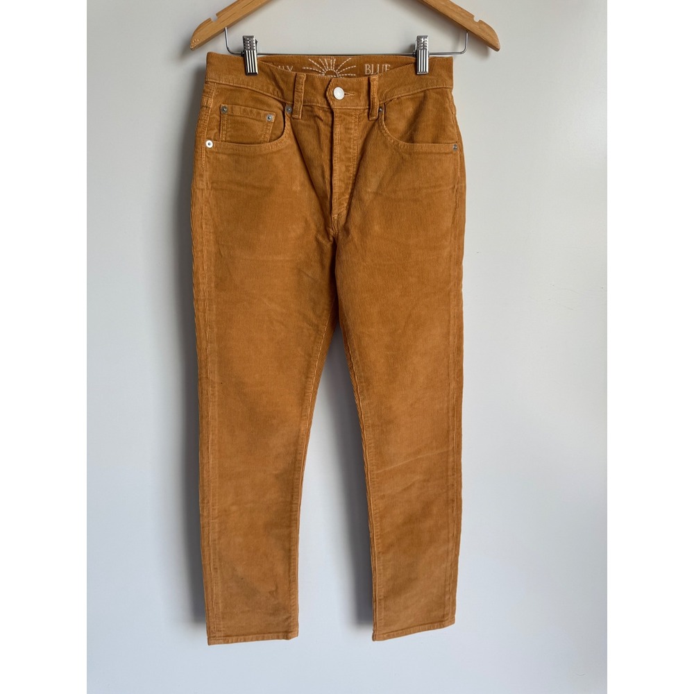 Daily Blue Boost Corduroy Pants‎ Mud Brown High Rise Button Fly Slim Straight 25